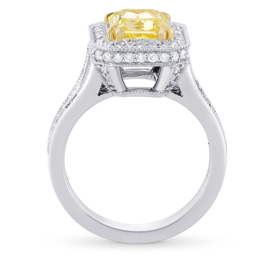 Fancy Intense Yellow Radiant Diamond Halo Ring