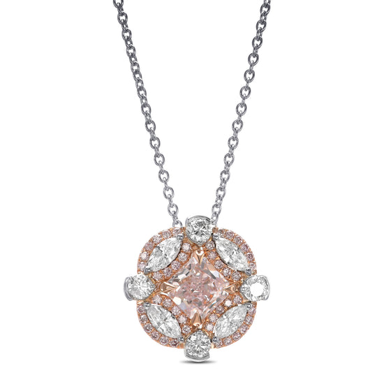 Außergewöhnlicher Fancy Light Pink Radiant Diamantanhänger