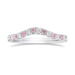 Fancy Pink & Colorless Contoured Diamond Wedding Band 