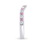 Fancy Pink & Colorless Contoured Diamond Wedding Band 