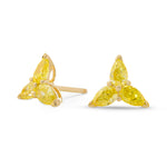Fancy Intense Yellow Pear Diamond Stud Earrings