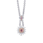 Fancy Intense Pink Asscher & Pear Diamond Drop Pendant