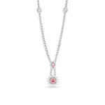Fancy Intense Pink Asscher & Pear Diamond Drop Pendant