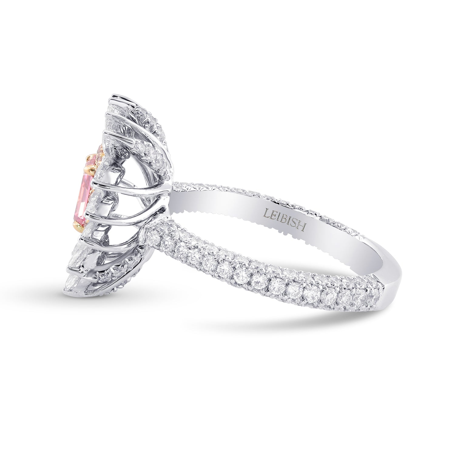 Fancy Vivid Pink Emerald Diamond Dress Ring