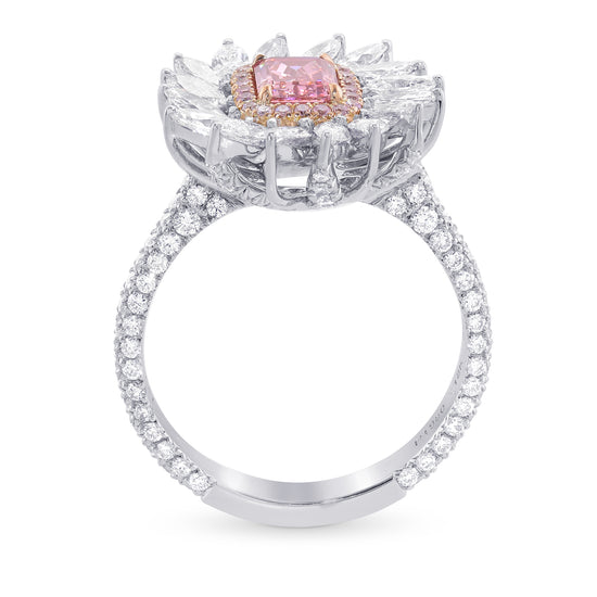 Fancy Vivid Pink Emerald Diamond Dress Ring