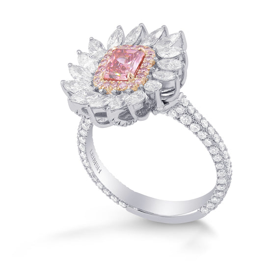 Fancy Vivid Pink Emerald Diamond Dress Ring