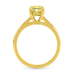 Four Prong Pave Accent Solitaire Ring - 2