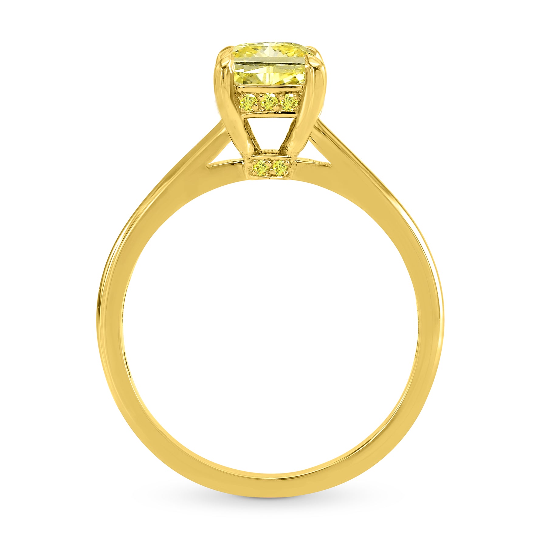 Four Prong Pave Accent Solitaire Ring - 2