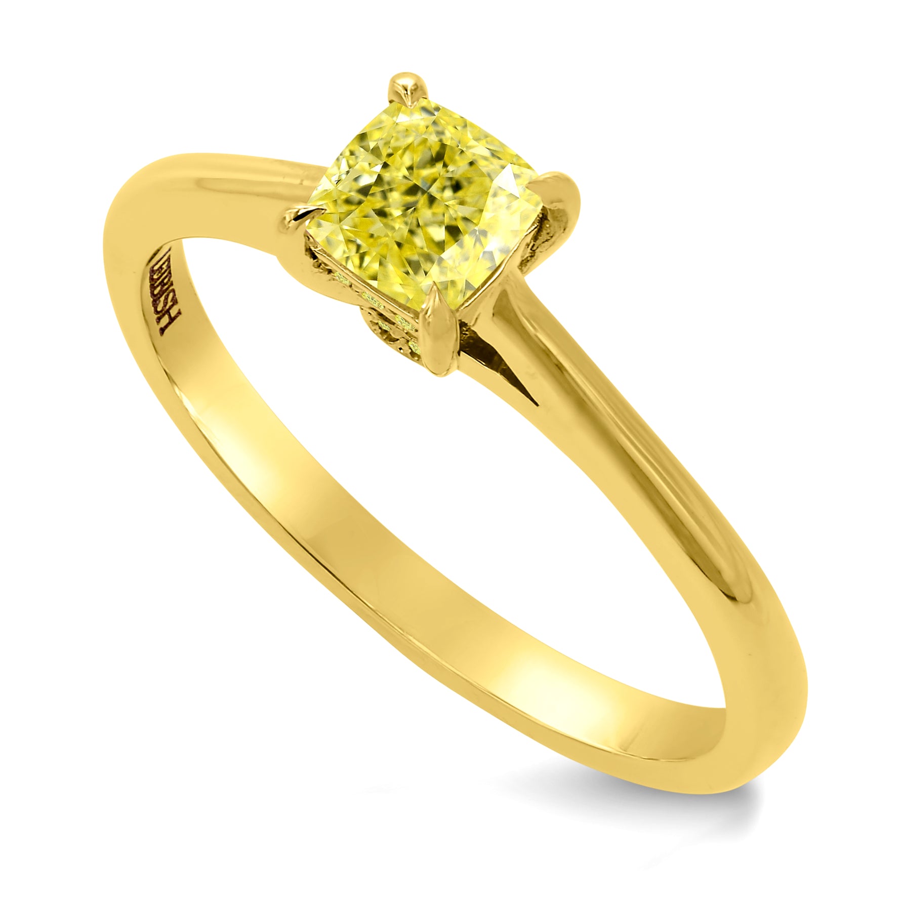 Four Prong Pave Accent Solitaire Ring - 3