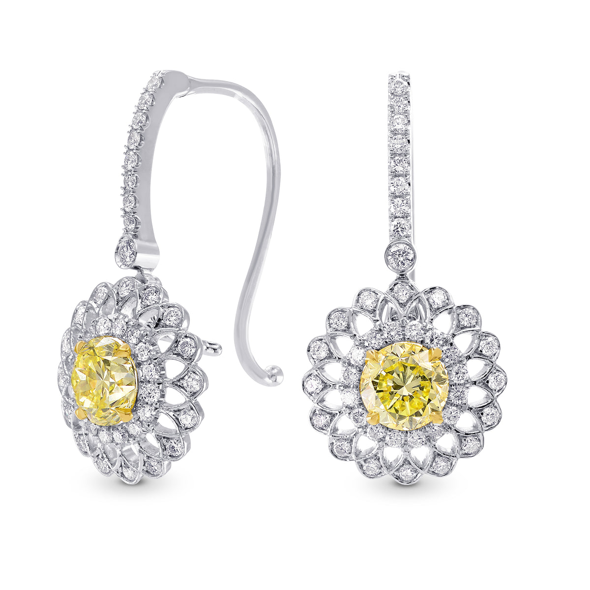 Floral Filigree Drop Earring Settings - 2
