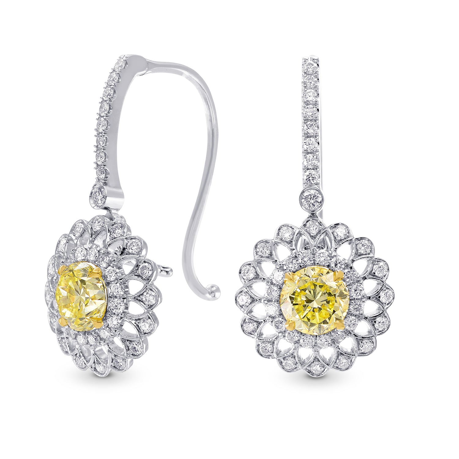 Floral Filigree Drop Earring Settings - 2