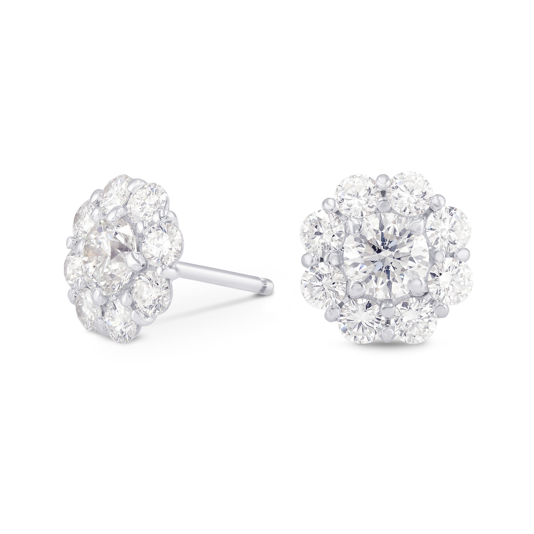  Round Brilliant Diamond Halo Earrings 