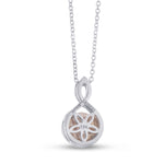 Fancy Brown Pink Double Halo Crossover Pendant