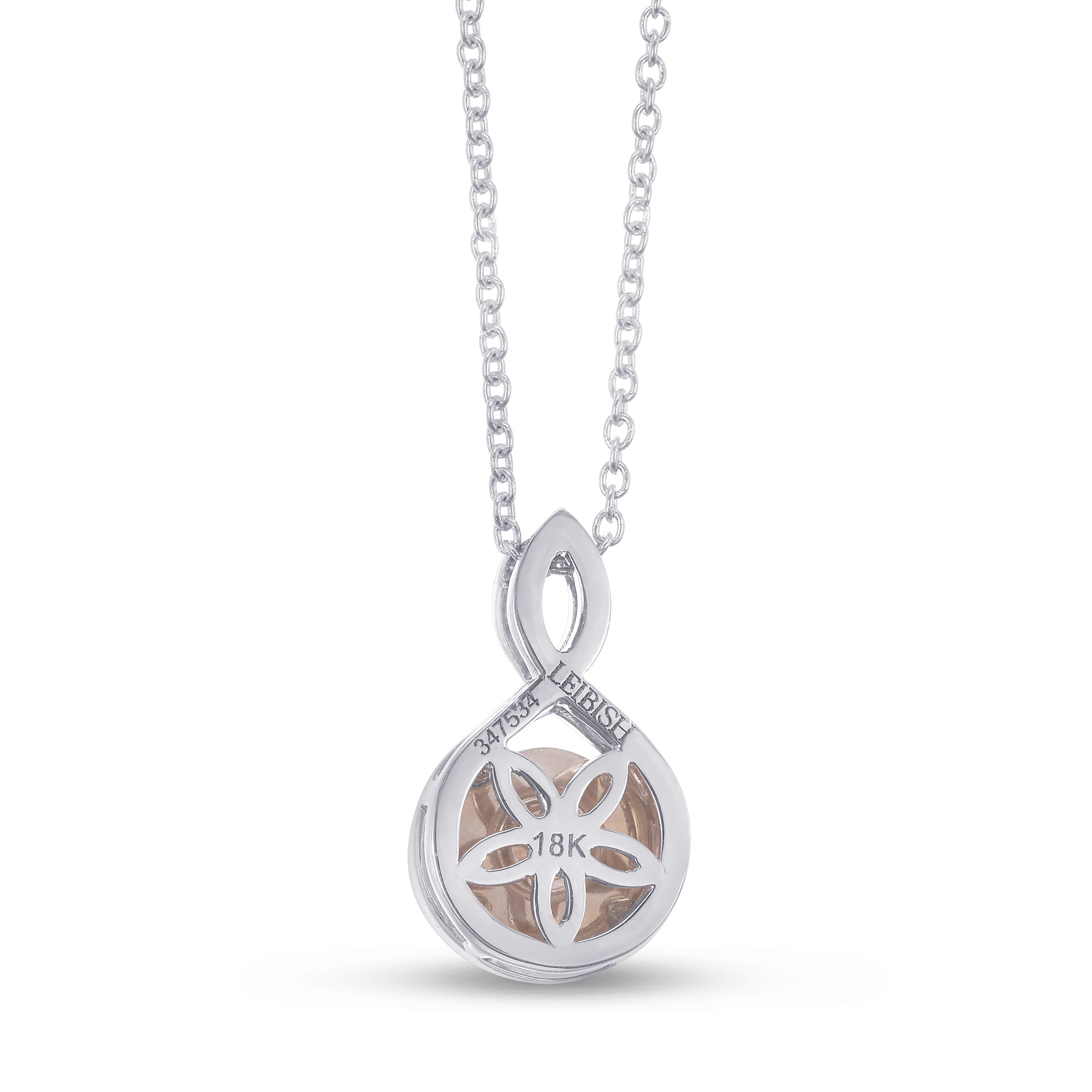 Fancy Brown Pink Double Halo Crossover Pendant