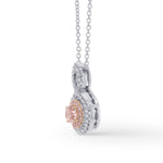 Fancy Brown Pink Double Halo Crossover Pendant