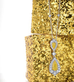 Fancy Yellow Diamond Halo Double Drop Pendant