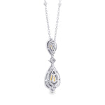  Fancy Yellow Diamond Halo Double Drop Pendant
