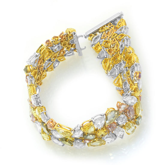 Multicolor Couture Rosecut Diamond Bracelet, 54.84ct 112 stones set in 18K Gold