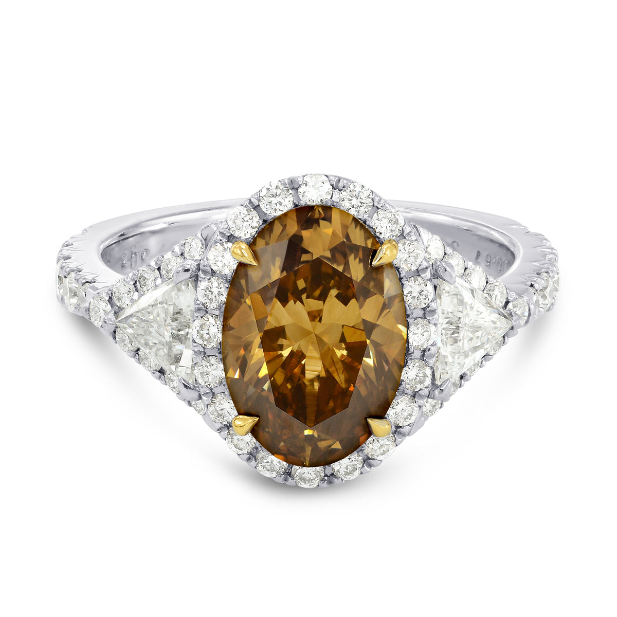 Fancy Dark Yellowish Brown Oval Diamond Ring