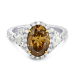 Fancy Dark Yellowish Brown Oval Diamond Ring