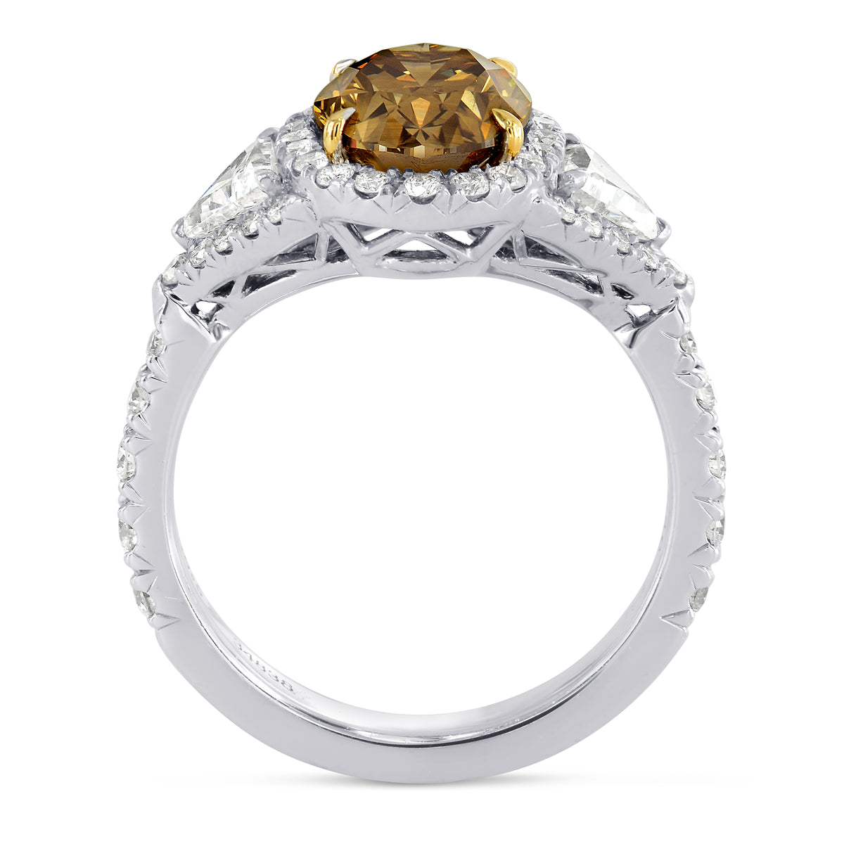Fancy Dark Yellowish Brown Oval Diamond Ring