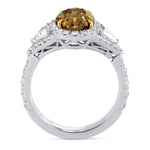Fancy Dark Yellowish Brown Oval Diamond Ring