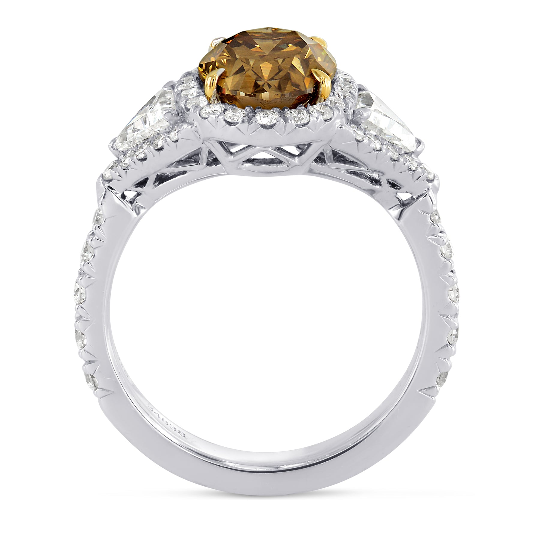 Fancy Dark Yellowish Brown Oval Diamond Ring