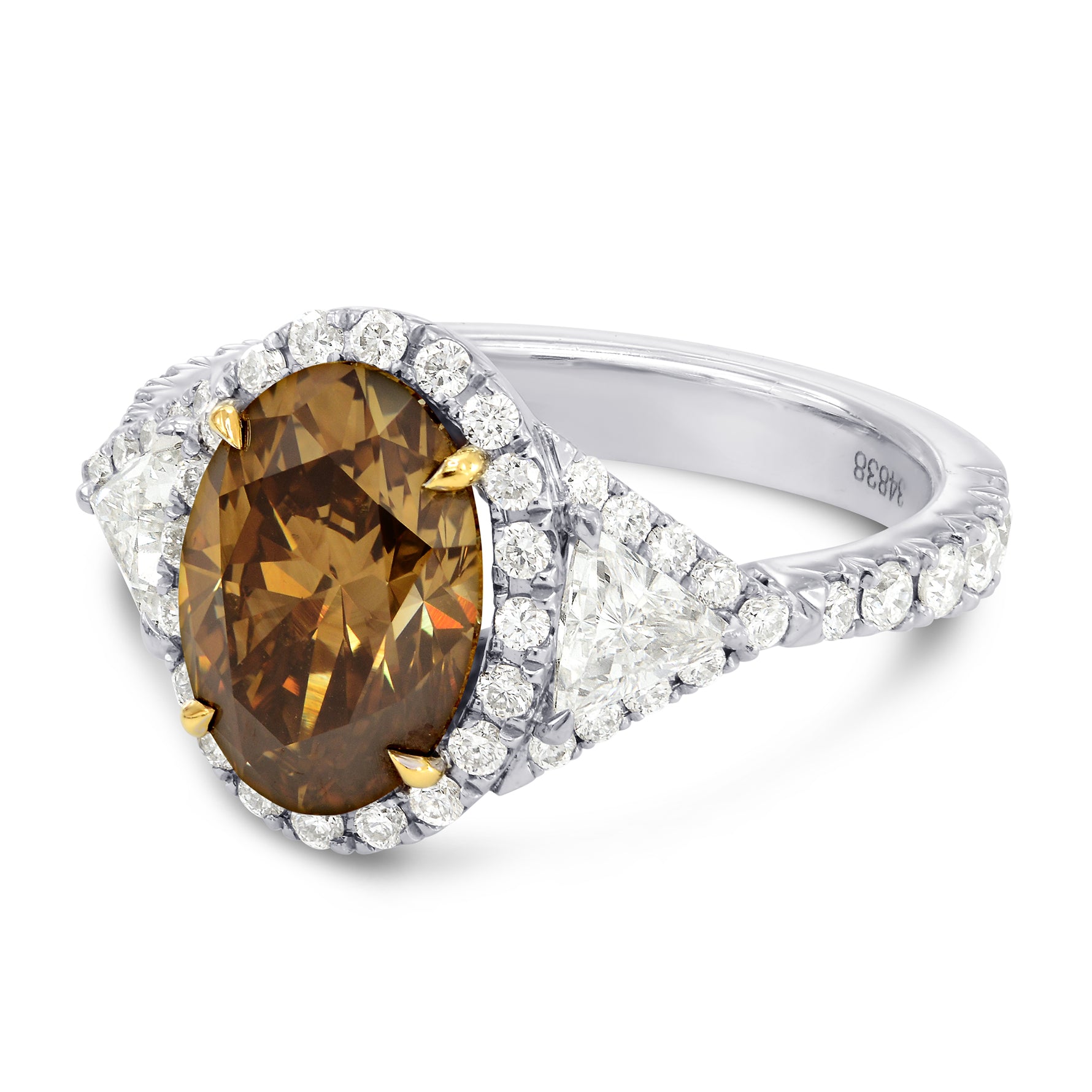 Fancy Dark Yellowish Brown Oval Diamond Ring