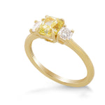 Radiant & Cushion 3 Stone Ring