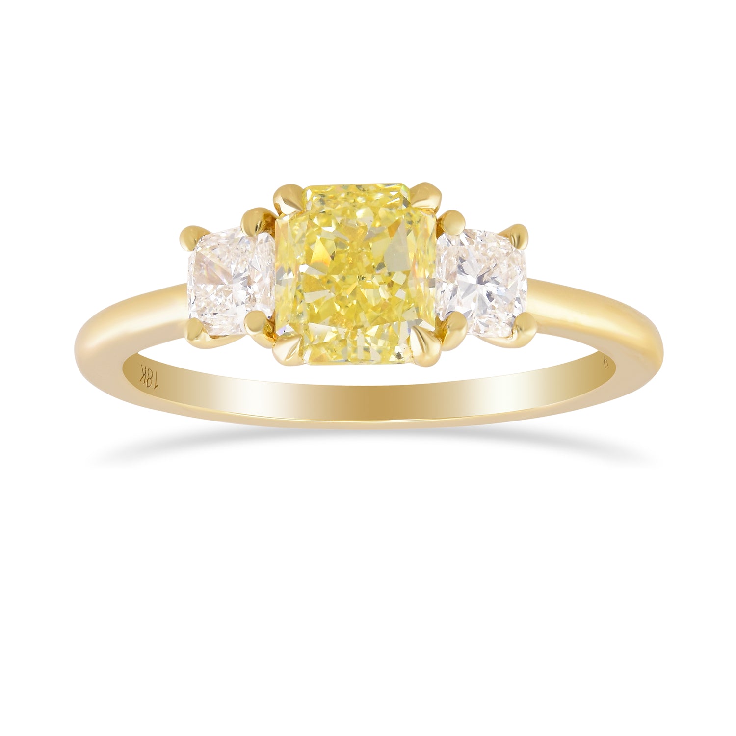 Radiant & Cushion 3 Stone Ring