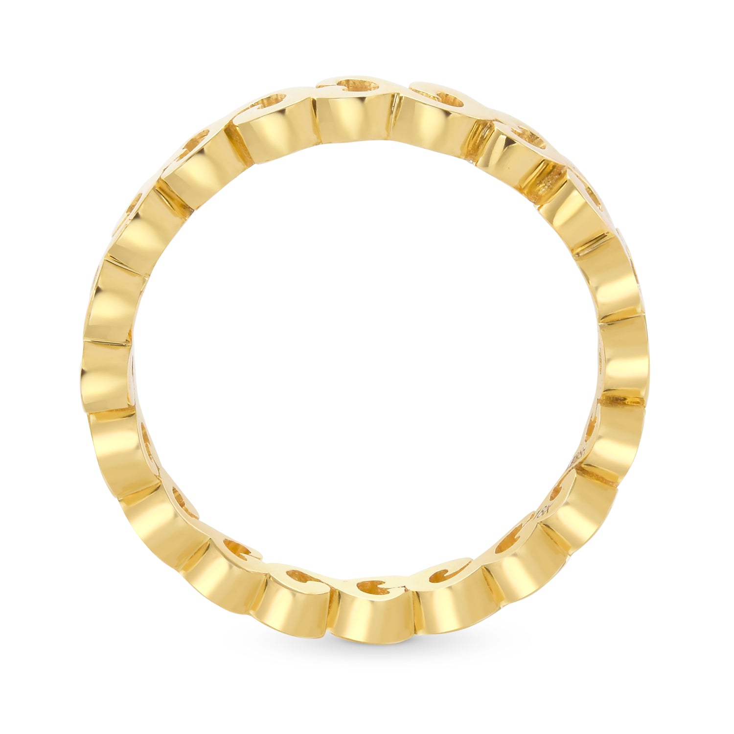 18K Gold  Motif Wedding  Band 