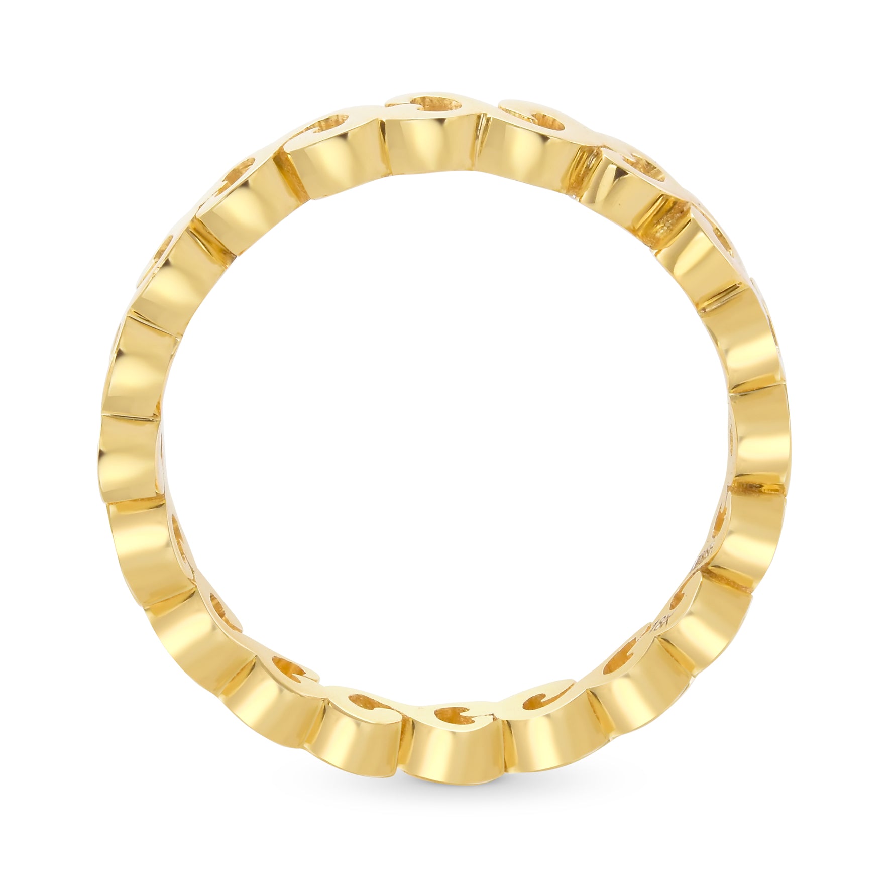 18K Gold  Motif Wedding  Band 