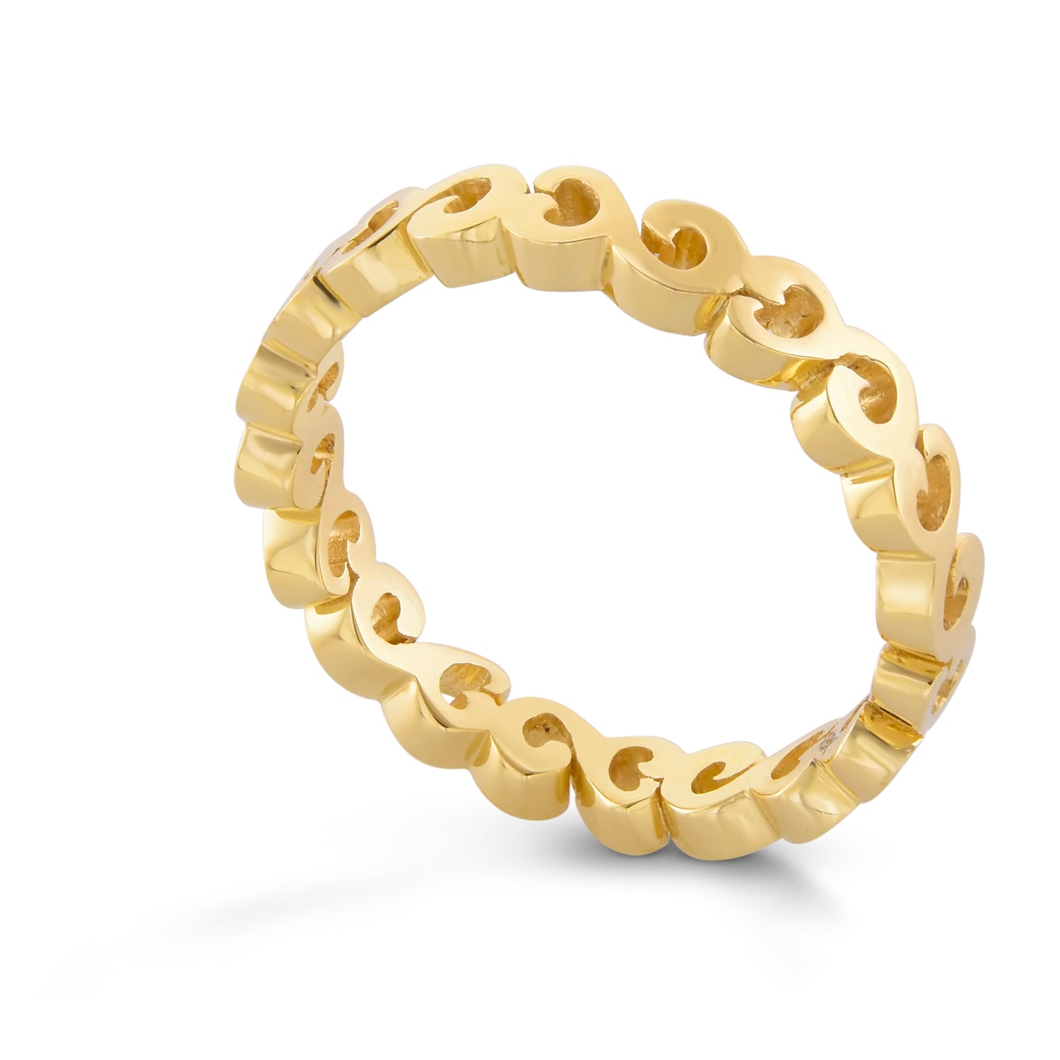 18K Gold  Motif Wedding  Band 