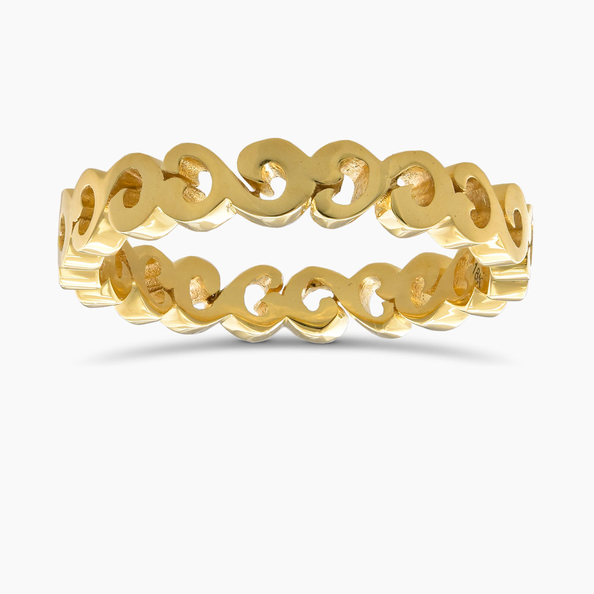 18K Gold  Motif Wedding  Band 