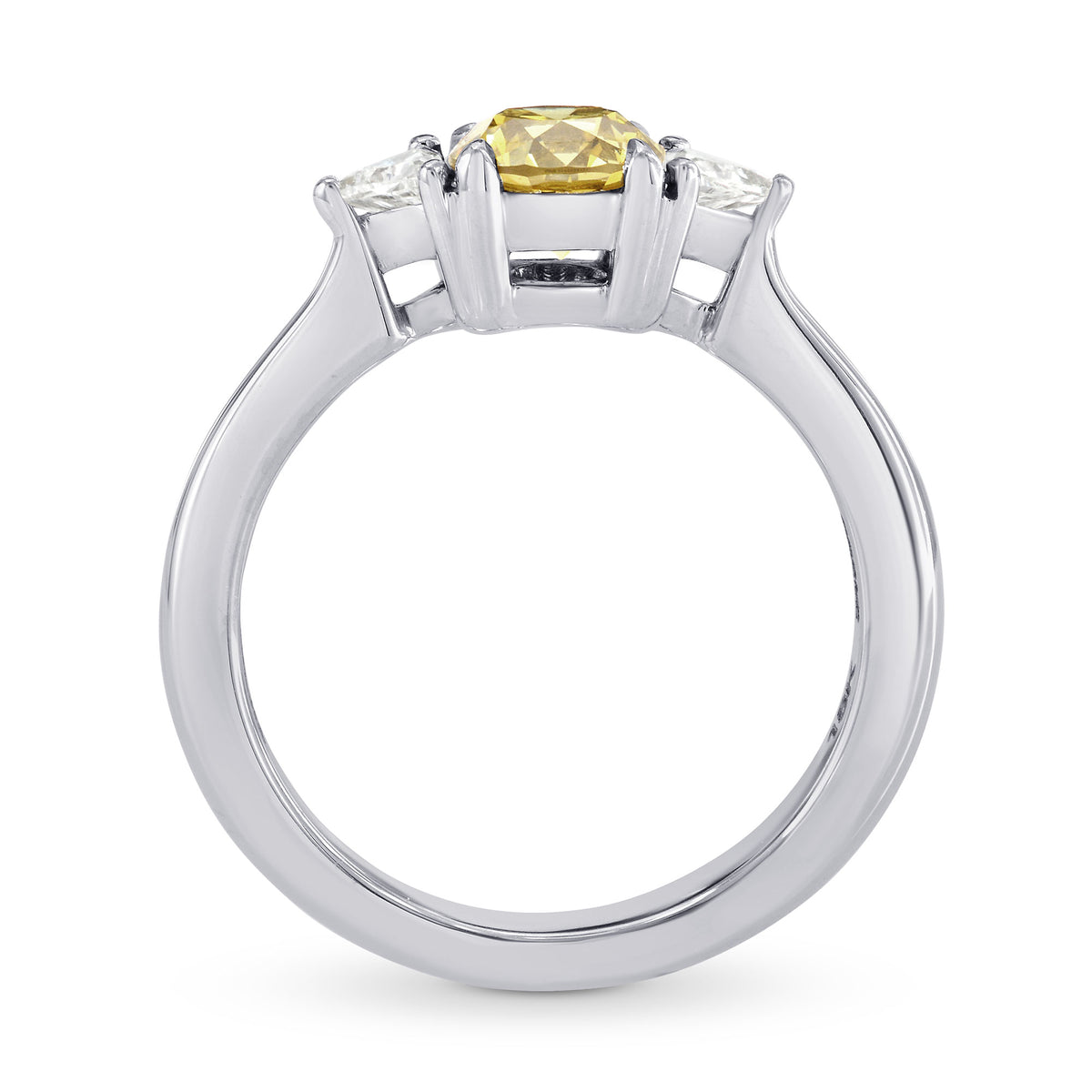  Fancy Brownish Yellow Brilliant Shape Diamond 3 Stone Ring