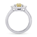  Fancy Brownish Yellow Brilliant Shape Diamond 3 Stone Ring