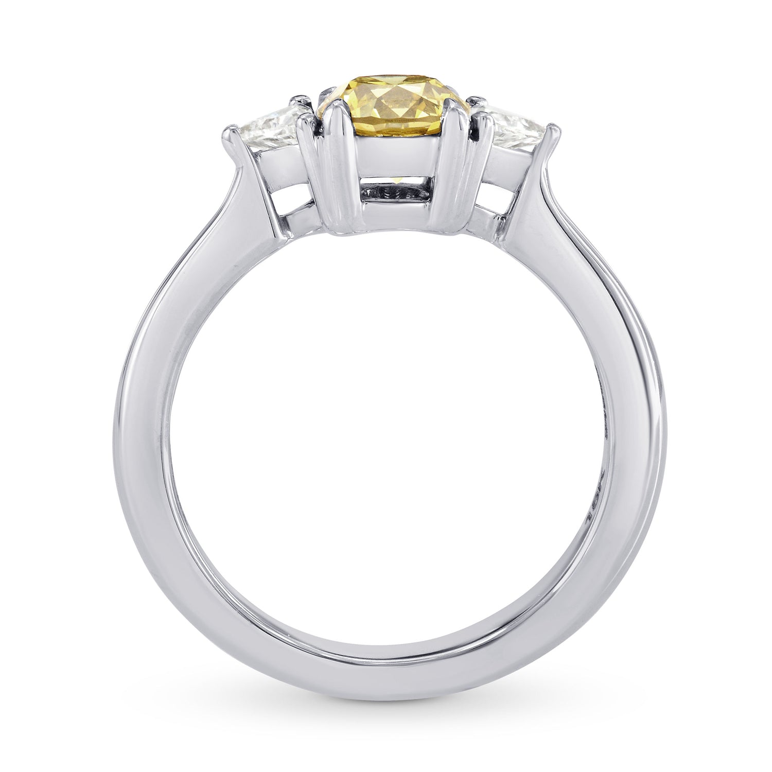  Fancy Brownish Yellow Brilliant Shape Diamond 3 Stone Ring