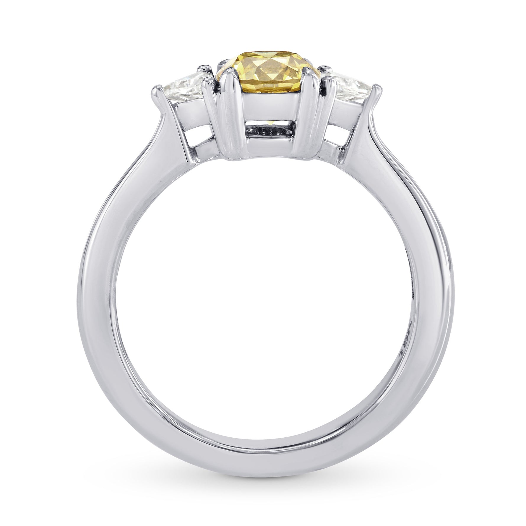  Fancy Brownish Yellow Brilliant Shape Diamond 3 Stone Ring