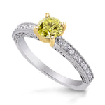 Vintage Style Solitaire & Pave Ring Setting - 3