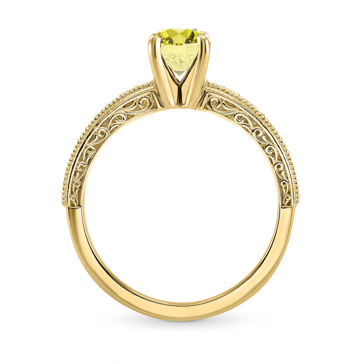 Vintage Style Solitaire & Pave Ring Setting - 5