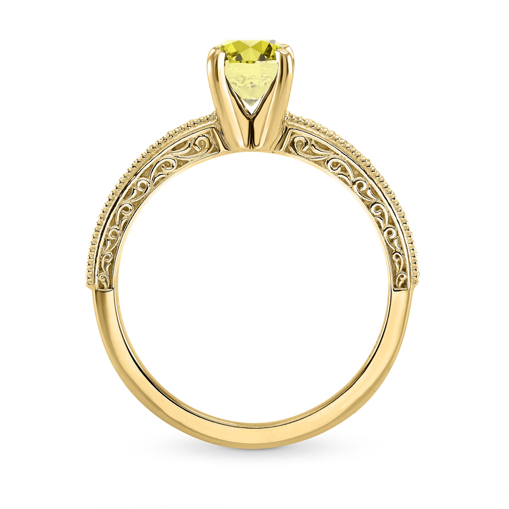 Vintage Style Solitaire & Pave Ring Setting - 5