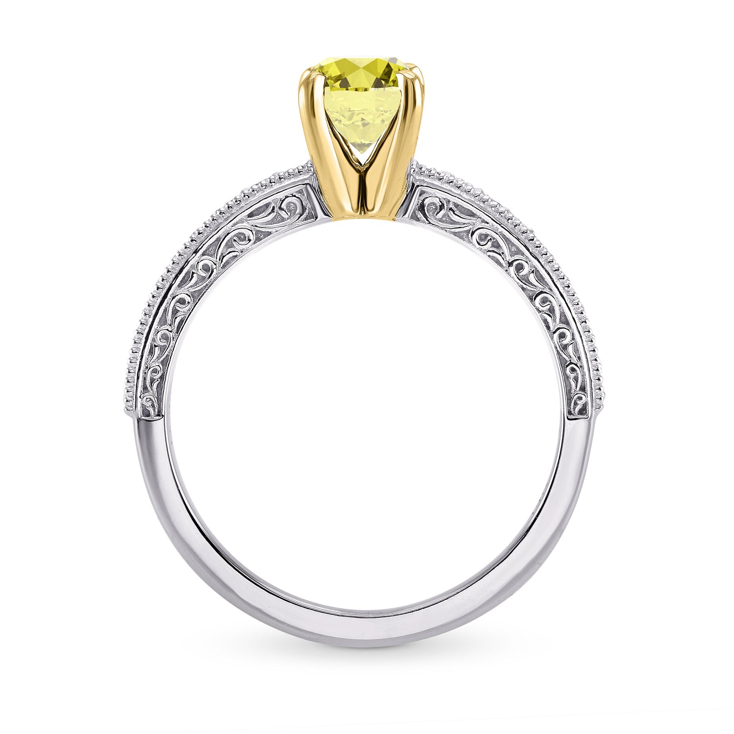 Vintage Style Solitaire & Pave Ring Setting - 2