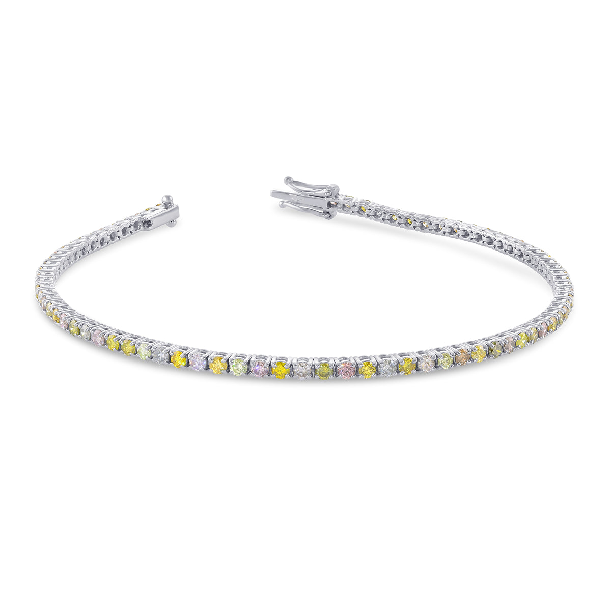 Mix Color Round Brilliant Tennis Bracelet