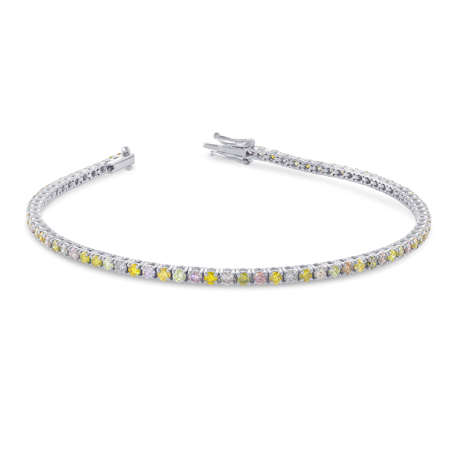 Mix Color Round Brilliant Tennis Bracelet