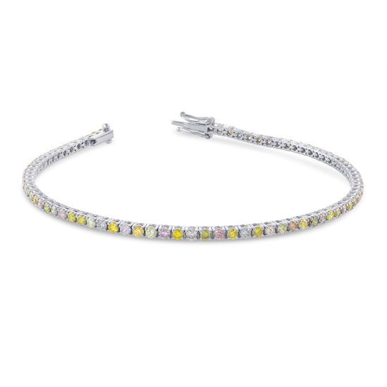 Mix Color Round Brilliant Tennis Bracelet