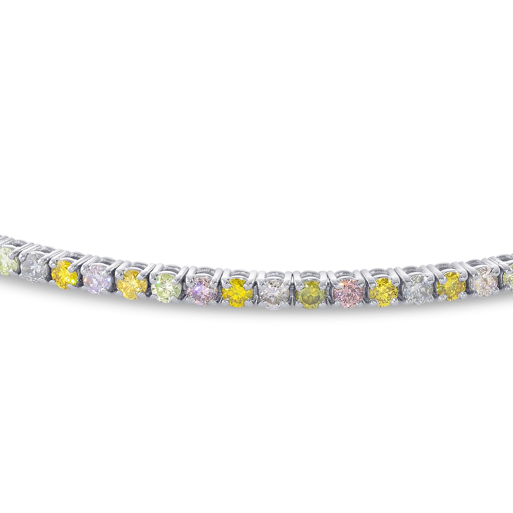 Mix Color Round Brilliant Tennis Bracelet
