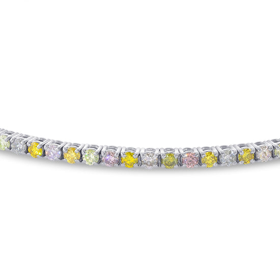 Mix Color Round Brilliant Tennis Bracelet