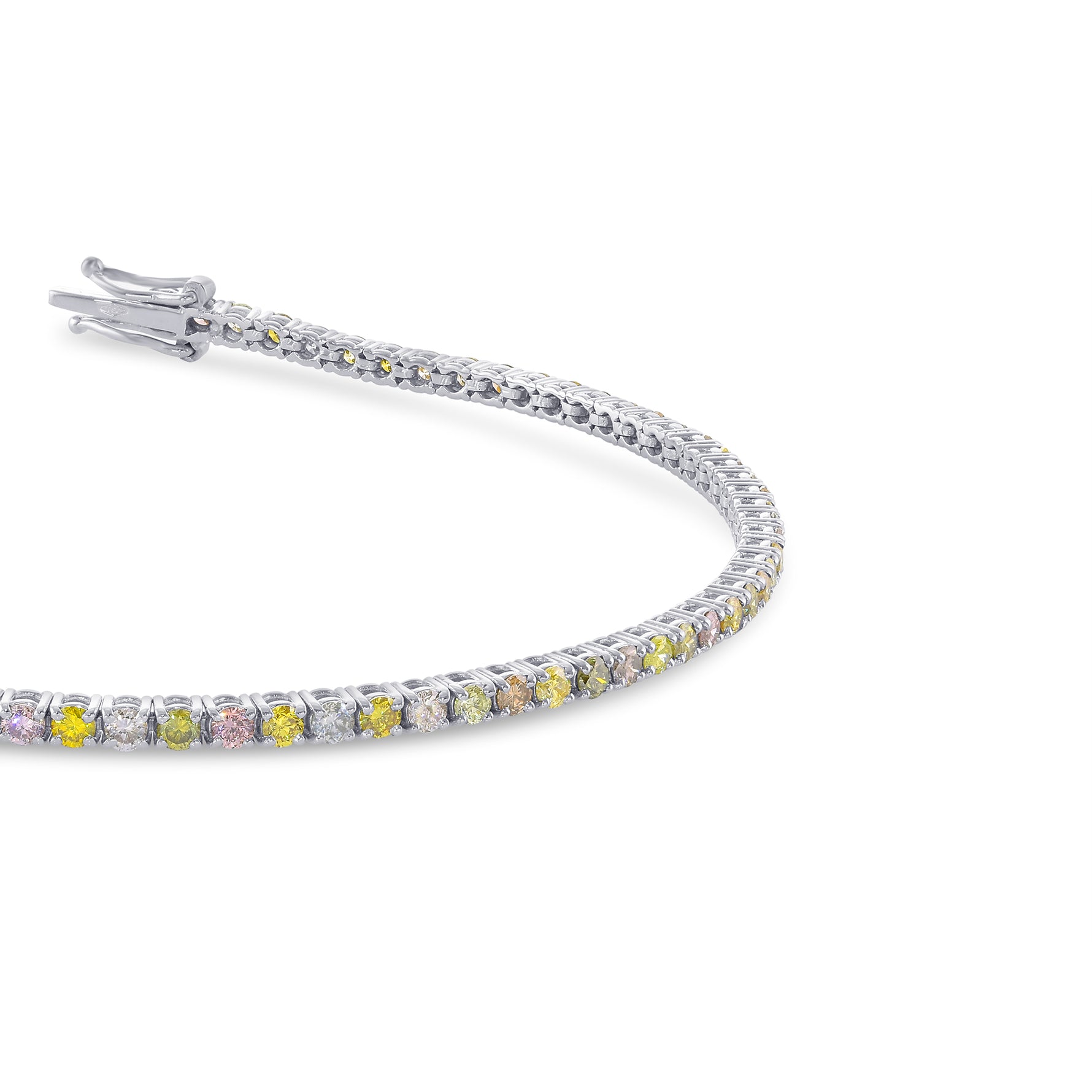Mix Color Round Brilliant Tennis Bracelet