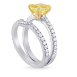 Fancy Yellow Radiant Diamond Engagement & Wedding Ring Set