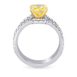 Fancy Yellow Radiant Diamond Engagement & Wedding Ring Set